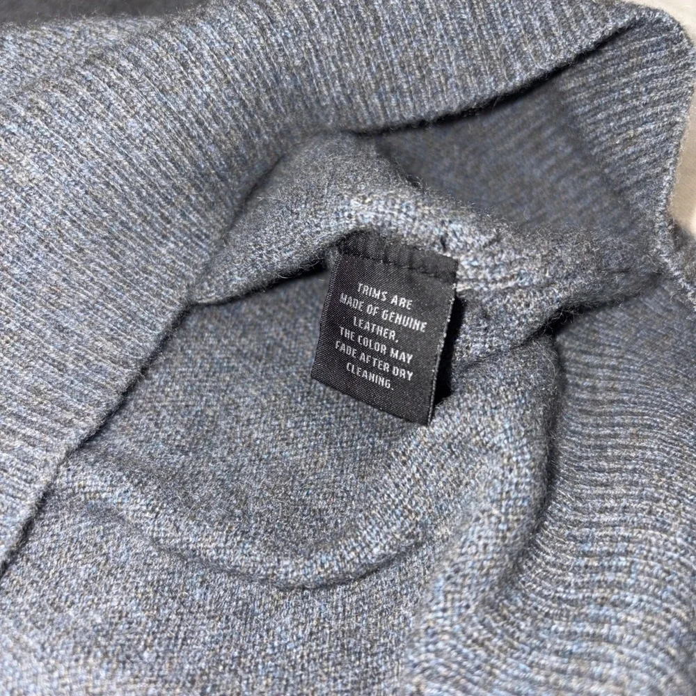 The Men's Store Bloomingdale's Cashmere Sweater‎ 1/4 Zip Men's XL Gray Preppy - Picture 11 of 13